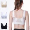 Women Mesh Vent Hole Vest-type Shockproof Wireless Bra Hollow Underwear Sports Breathable Yoga