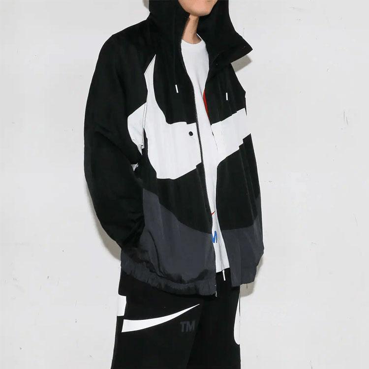Nike Спортивная одежда Swoosh Тканая куртка с большим логотипом Мужская верхняя одежда Черный DD5968-010