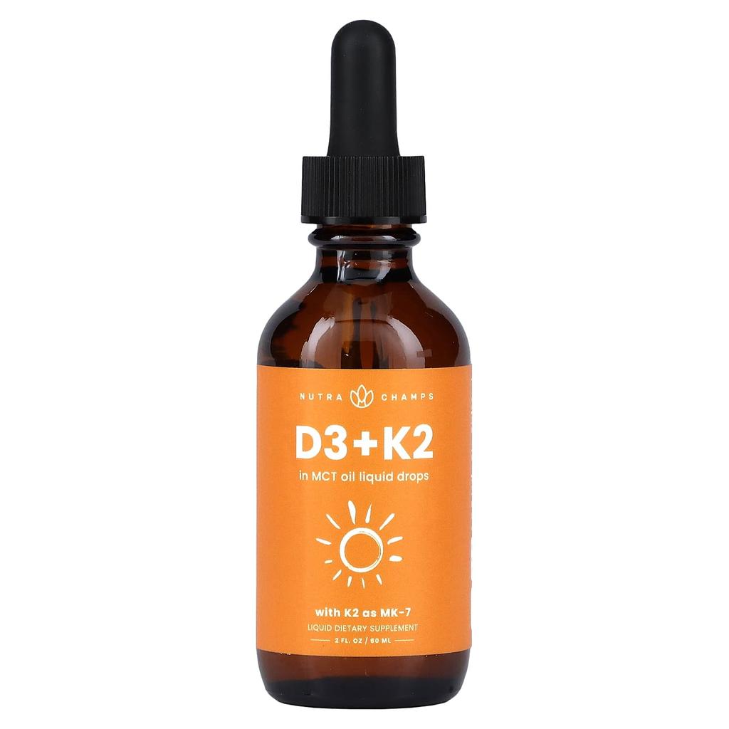 D3 + K2 Liquid Drops, Unflavored, 60Ml(2Fl Oz)