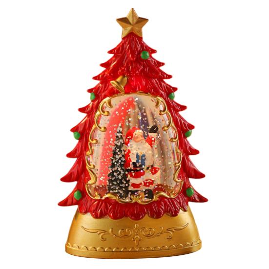 Рождественский вертеп, елка-шар с кружащейся водой, сверкающими огнями, настольная фигурка Санта-Снеговика для домашнего декора