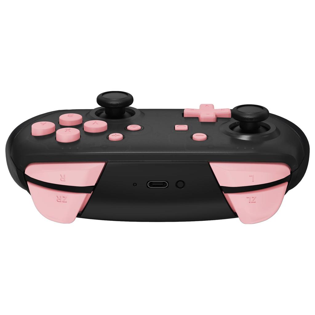 eXtremeRate ABXY with and R buttons for Switch Pro Full Button Set for Switch Pro Controller Puffy Pink D-pad ZR, ZL, L, Controller, -