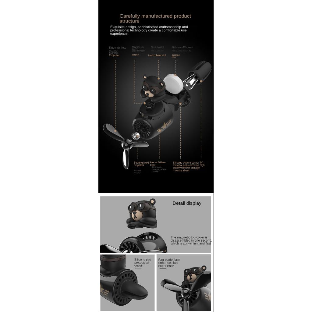 Новый стиль Маленький Медведь Пилот Автомобильный Освежитель Воздуха Духи Автомобильный Интерьер Духи Клип Аромат Орнамент Автомобиля