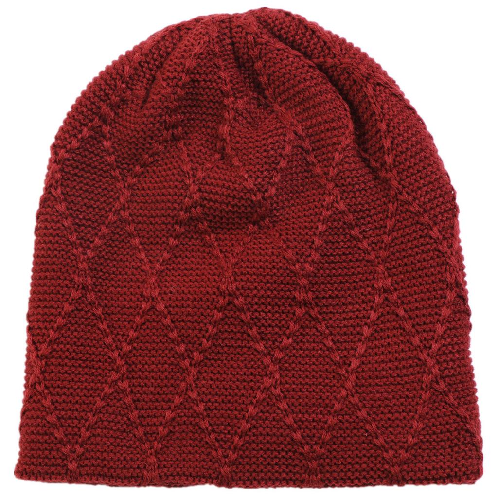 Новый мужской и женский вязаный пуловер однотонный клетчатый ромбовидный плюс бархатная шерстяная шапка осень-зима защита ушей шапка-бини