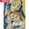HUACAN Full Drill Diamond Painting Religious Madonna Baby Rhinestone Kit Diamond Embroidery Religious Handicraft Decor For Home
