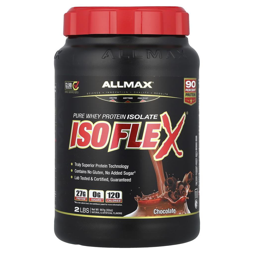 ALLMAX, ISOFLEX®, Pure Whey Protein Isolate, Chocolate, 2 Lbs (907 G)