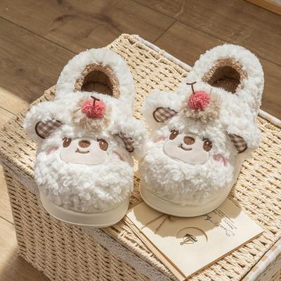 Милые хлопковые тапочки женские сумки и осень и зима новые домашние для помещений толстоподошвенные плюшевые хлопковые туфли мужские