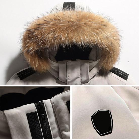 Мужская куртка-пуховик с несколькими карманами, капюшоном, отделкой из искусственного меха, длинным рукавом