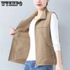 Casual Khaki Short Women's Vest Oversize 4xl Liner Sleeveless Jackets Spring Summer Mujer Basic Waistcoat