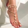 Trendy Multilayer Pearl Beach Anklet – European & American Style