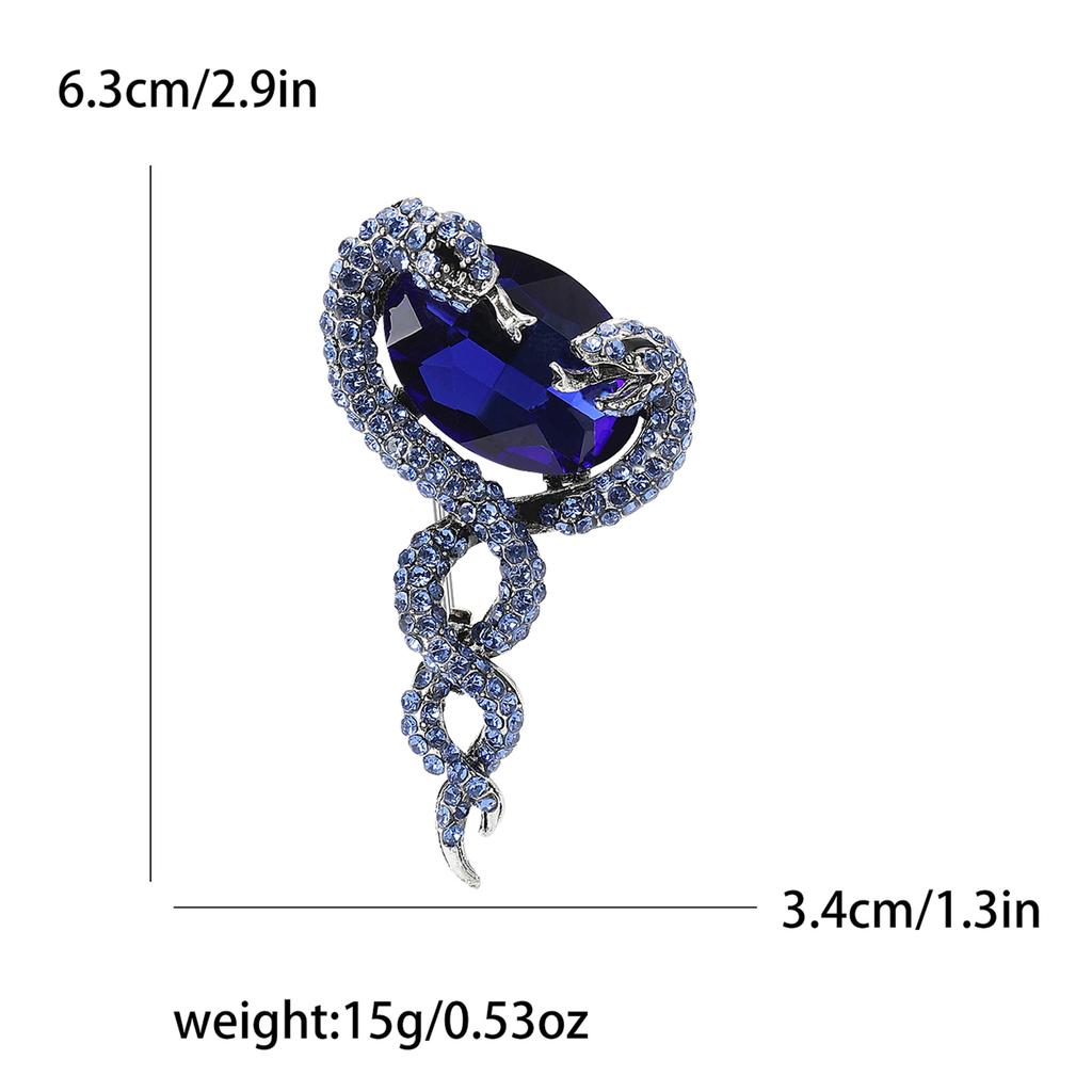 Fashion Creative Alloy Full Diamond Double Snake Brooch Vintage Ladies Suit Dress Corsage Ornament Animal Pin