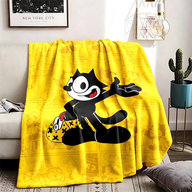 Felix the Cat Theme Blanket Suitable For The Sofa Camping And Travel Made Of Soft Flannel Material An Ideal Gift For Occasions Such As Birthday