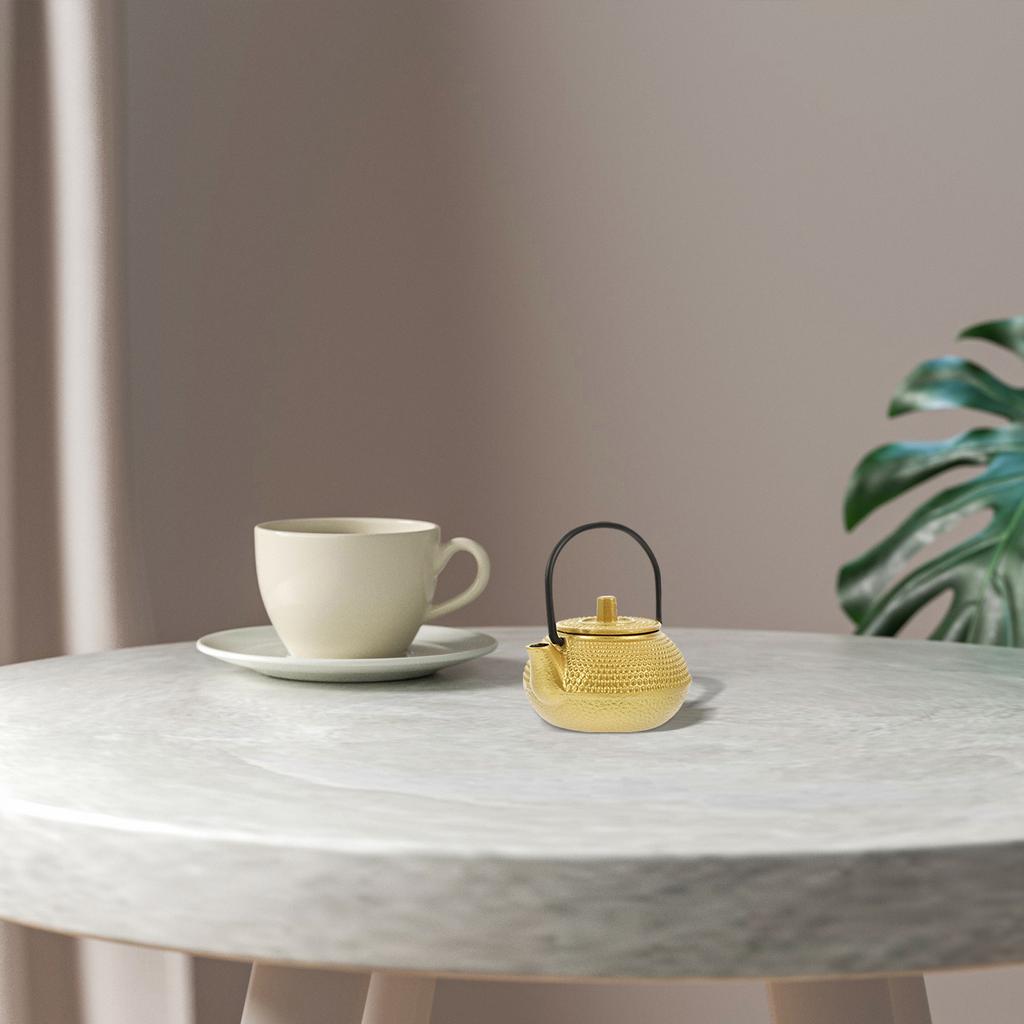 Чайник чугунный набор для заваривания чая маленькие свободные листья украшают черный чайник украшение