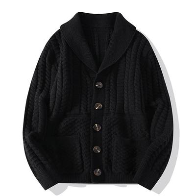 Мужской утолщенный кардиган-свитер, мужской кардиган с длинным рукавом, куртка-свитер, плюс свободный вязаный свитер