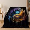 Nature Balance Yin Yang Tai Chi Black White Energy Flannel Blanket,Cozy Soft Throw Blanket for Home Bedroom Bed Sofa Cover Gift