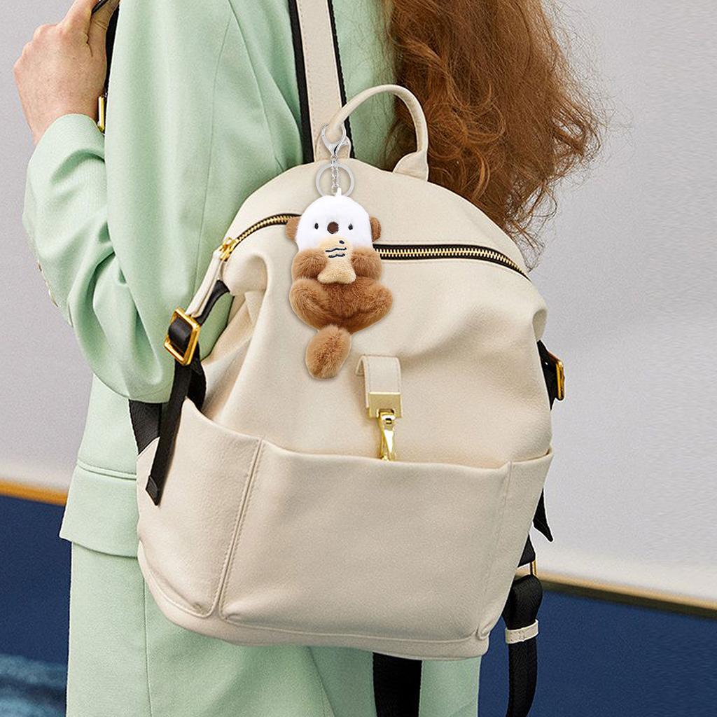 Otter Bag Charm Purse Decoration Plush Keyring Bags Accesories Cartoon Keychain for Women Kids and Animal Enthusiasts