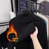 Мужской свитер с воротником из меха норки: Толстая, теплая вязаная базовая футболка для осени и зимы