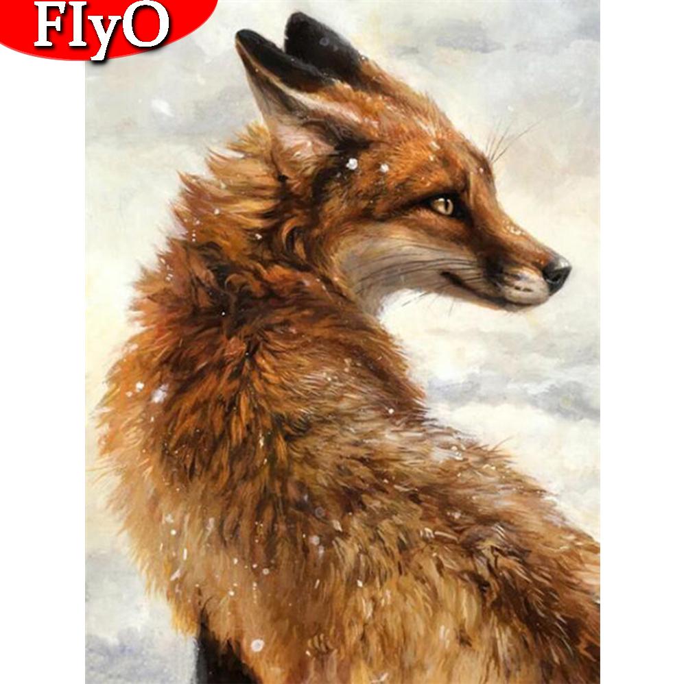 Алмазная картина полная квадратная Новое поступление лиса 5D Алмазная вышивка распродажа зимняя мозаика животное горный хрусталь картина