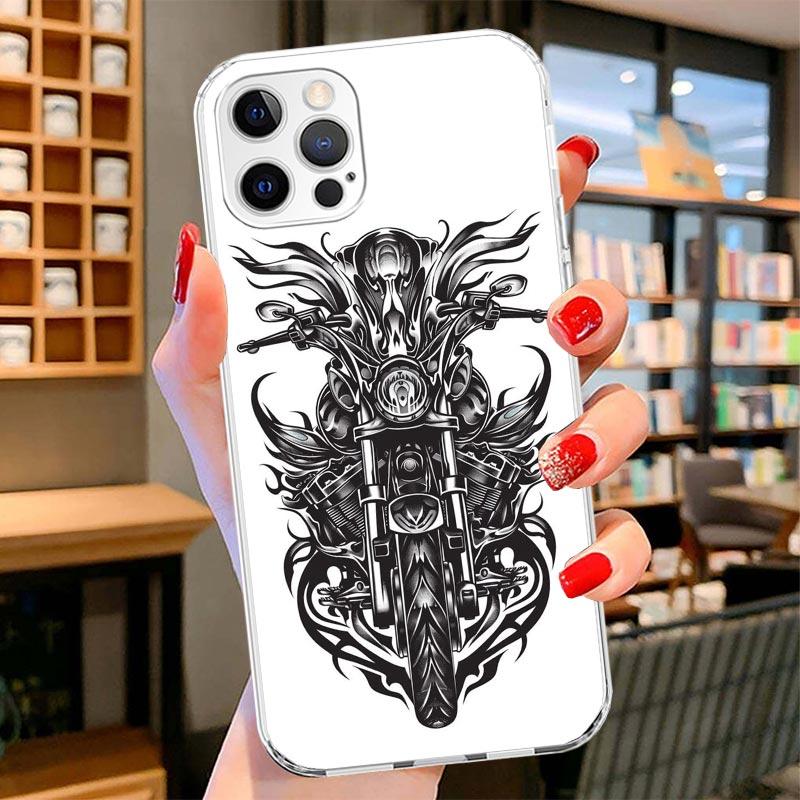 Motorcycle Gear Cover Phone Case For iPhone 16 17 Air 15 14 Pro Max 16E Phone Case 13 Mini 12 11 7 SE 8 Print Pattern Fit Cases