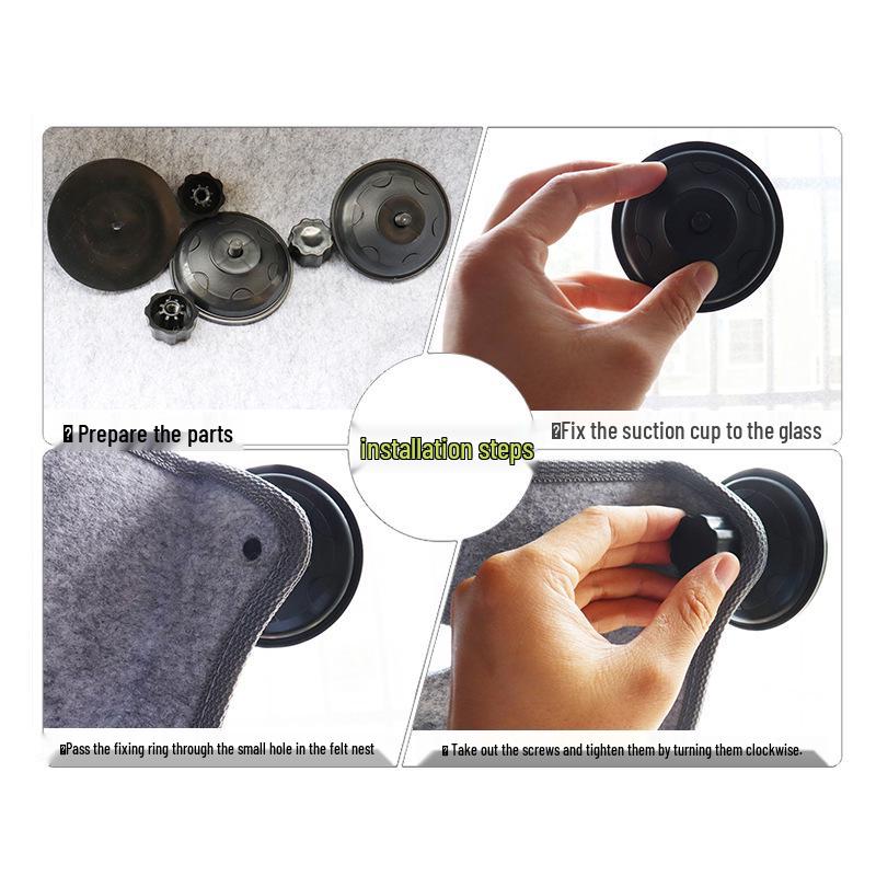 Cat Hammock Window Sill Bed with Suction Cups - Pet Balcony Perch