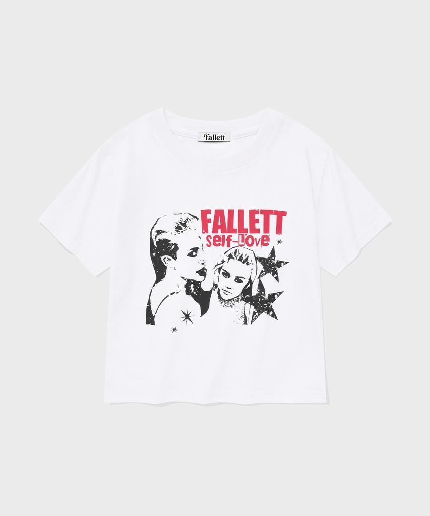 FALLETT Self-Love Crop Short Sleeve Tee White