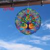 Vibrant 2D Flat Tree of Life Wind Spinner - 8-Inch Multicolor Outdoor Garden Decor, Durable Plastic Windmill for Patio, Lawn & Yard, No Electricity