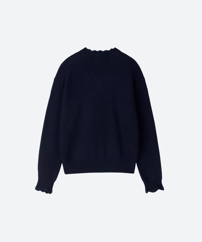 MOONSUN M.C Lace V Neck Knit / Navy
