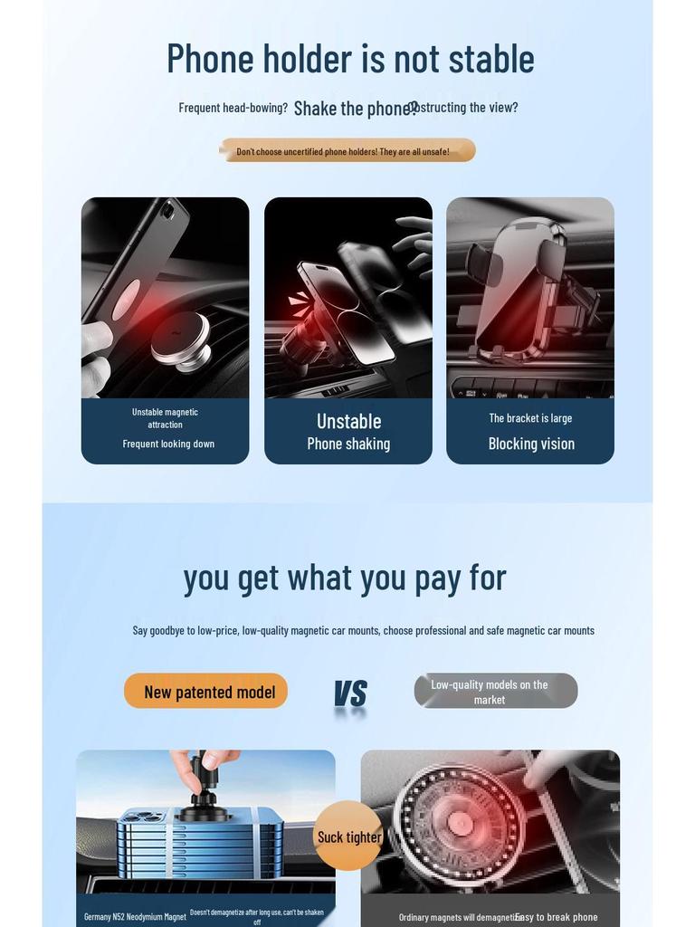 Universal Magnetic Wireless Car Charger & Phone Holder