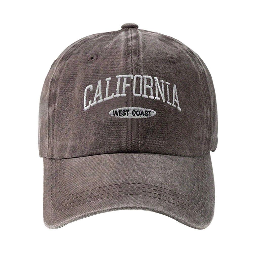 Unisex Embroidered Baseball Cap "California West Coast" Lettering Duckbill Cap for Women & Men