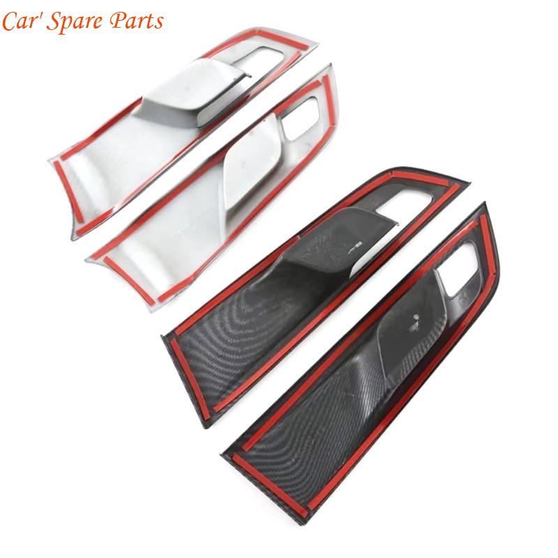 Y4UA Durable Car Carbon Fiber Inner Door Handle Cover Molding Sticker Catch Bowl Trim Bezel Frame Protector for MGMulan