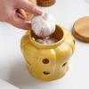 Hollow Openwork Ceramic Garlic Storage Jar with Lid Pumpkin Shape Garlic Head Ginger Chili Pepper Storage Jars Candle Lampshade