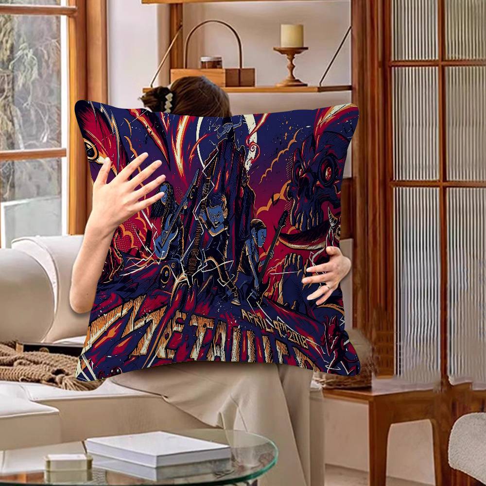 Подушка-подушка для офиса, автомобиля, дивана M-METALLICA, чехол 45x45 см, чехол для поясничной подушки