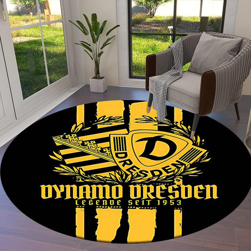 Круглый ковер SG Dynamo Dresden, Ковер для гостиной, спальни, дивана, игровой комнаты, Нескользящий коврик для пола