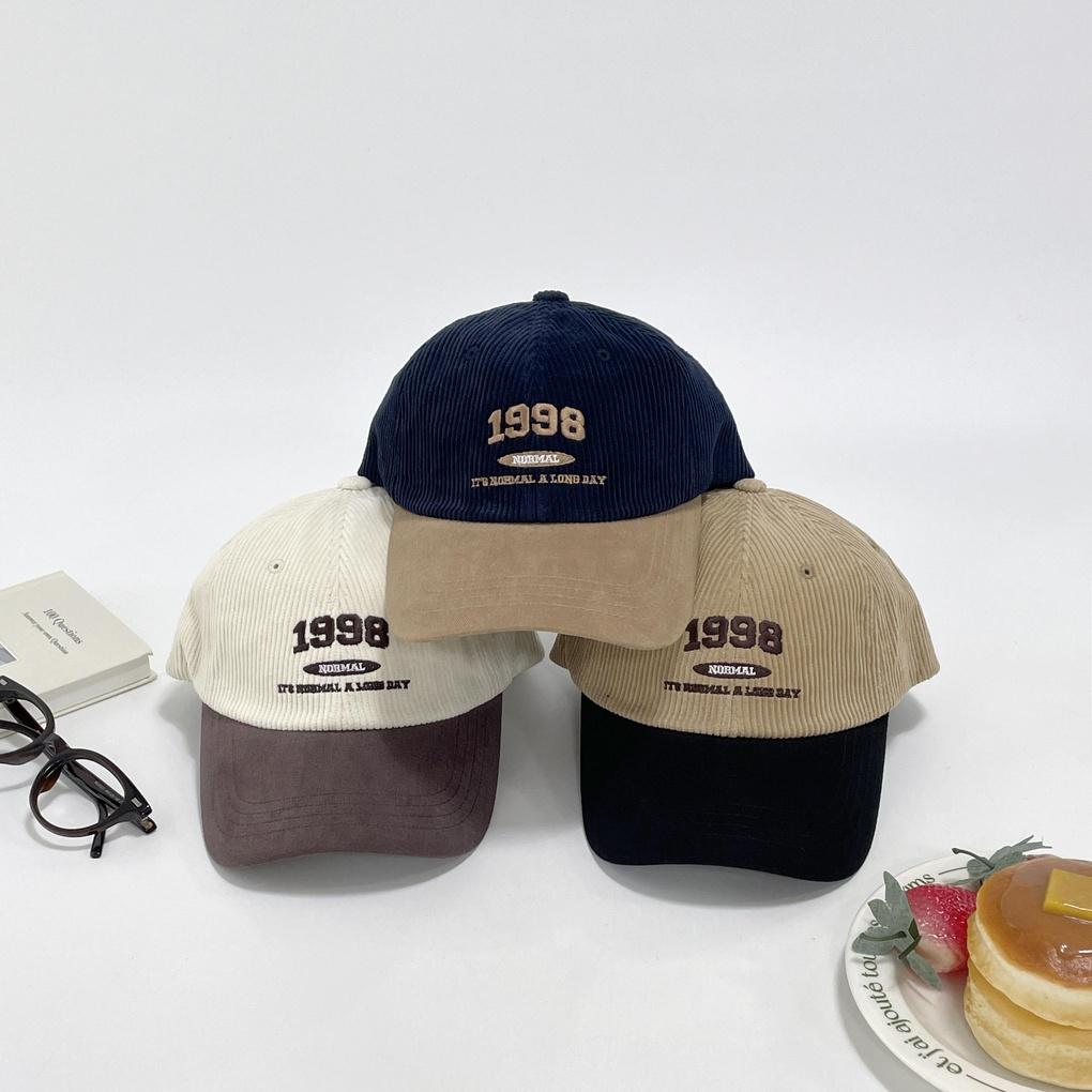 Women's Daily Hat 1998 Corduroy Two-tone Ball Cap