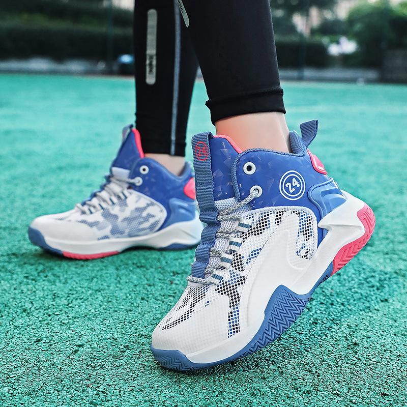 Boys shoes summer 2025 new mesh children's basketball shoes medium and older boys school sports shoes