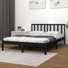 VidaXL Bed Frames Black Solid Pine Wood 140x190 Cm 3105055
