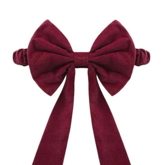 Рождественские бархатные банты на стулья 11,8" x 29,5" Бургундские банты для стульев с завязками сзади для Рождественского банкета, Свадьбы, Вечеринки по случаю дня рождения, Украшения для столовой