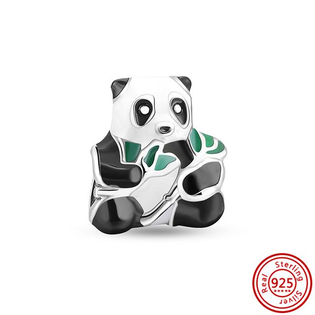 New Panda Owl Unicorn Lucky Cat Dog Lion Elephant Animal Beads Fit Charm Bracelet Women 925 Silver Jewelry