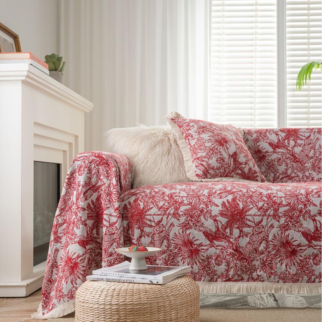 Jacquard Sofa Towel Monet Oil Painting Fringed Four-season Universal Full Cover All-inclusive Universal Cover Blanket Sofa Cover