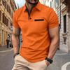 Plus Size Summer New POLO Shirt Button Jacquard Plaid Men's Sports Polo Shirt Large Size Polo Shirt