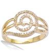 Gold Plated Ring 'Goddess' White Gold - 11 Mm