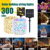 32-7 м 300 светодиодов солнечные уличные светильники гирлянда для сада водонепроницаемая рождественская гирлянда украшение двора праздничное освещение