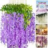 16 шт. искусственных цветов глицинии Ратта, очень длинная толстая лоза, подвесная гирлянда, шелковая гирлянда глицинии для домашнего декора, вечеринки, свадьбы