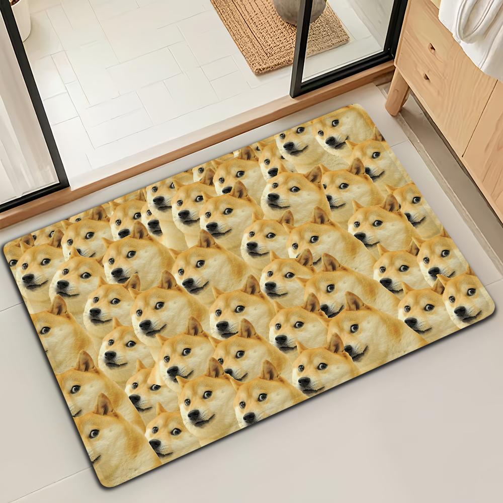 Doge забавный Эмотикон S-Сиба M-Мем Микрофибра Декоративный Универсальный Фланель Напольный Ванная Дверь Коврик Быстросохнущий Впитывающий Нескользящий Подошва