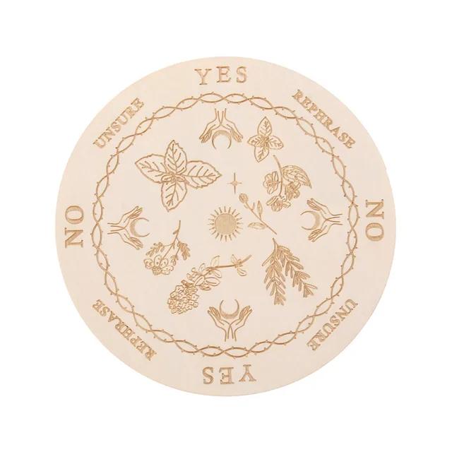 Новая деревянная маятниковая доска с луной, звездами, гаданием, лечебной медитационной доской, энергетической резной пластиной, украшениями, метафизическим алтарем