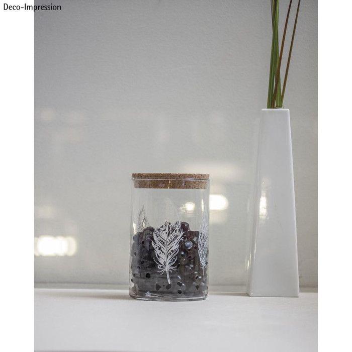 Récipient verre av.Couvercle liège 9,5cm, hauteur: 16,5cm