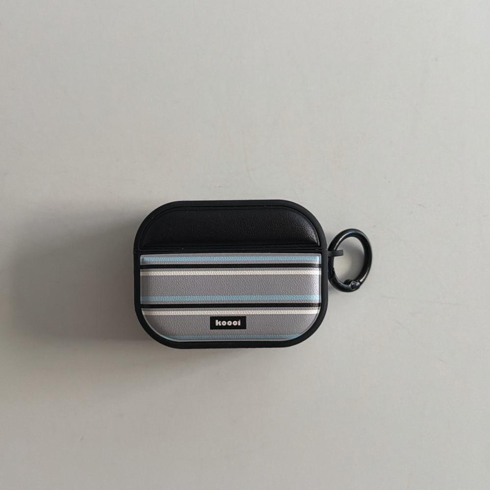 Ins кожаная контрастная полоса буквы для airpods4 чехол для наушников pro3 новый airpodspro2 защитный чехол 3-го поколения apple беспроводной bluetooth