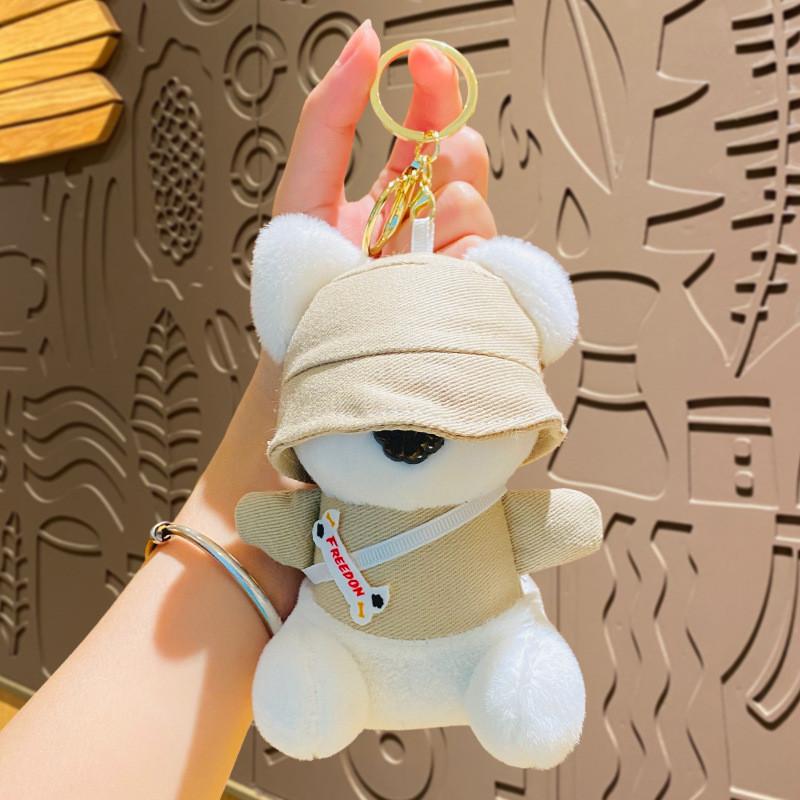 Cute Plush Dog Keychain Adorable Creative Couple Gift For Bags And Cars