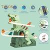 Electric Dinosaur Track Slide Toy with Light Music Cartoon Dino Automatic Stair Climbing Roller Coaster Sliding Track Toy Toddlers Boys Girls Gift