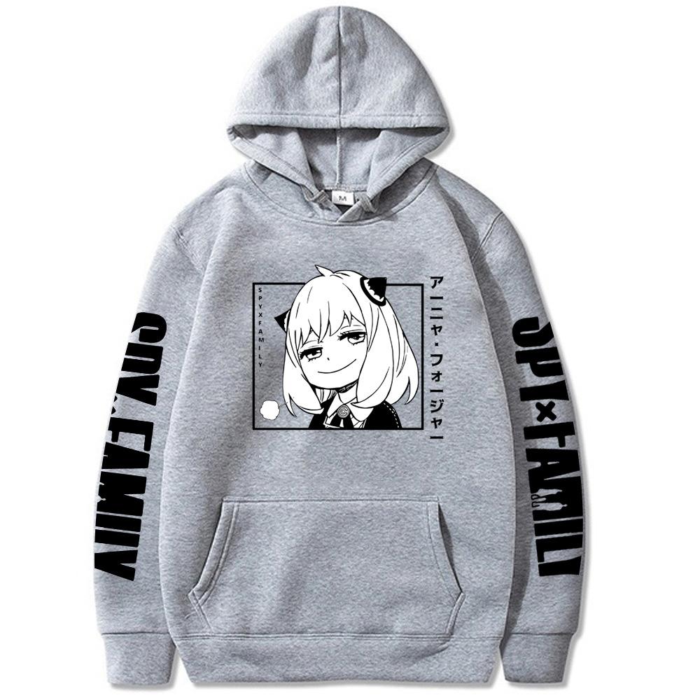 SPY×FAMILY Толстовки в стиле аниме Anya Forger Manga Graphic Cartoon Printed Мужчины Женщины Толстовки с длинными рукавами Свободные повседневные пуловеры с капюшоном Уличная одежда
