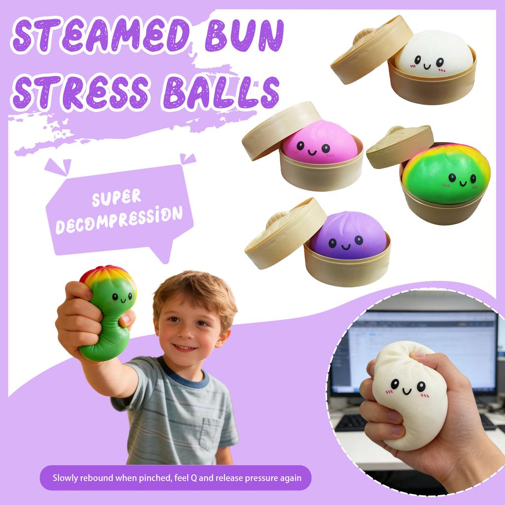 Extra-large Simulated Steamed Bun Toy Stress Relief Flour Ball Slow Prank Stress Relief Toy(1PC)